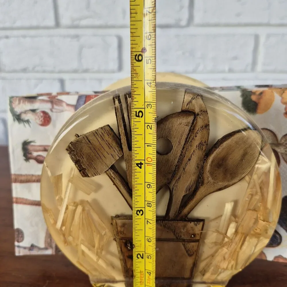 Vintage Mid Century Modern Resin Napkin Holder Kitchen Utensils Colorflo USA